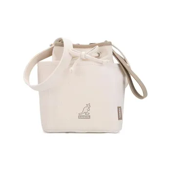 KANGOL Cotton Patchwork Canvas Canvas Bag Bucket Bag Handbag Women's Beige
