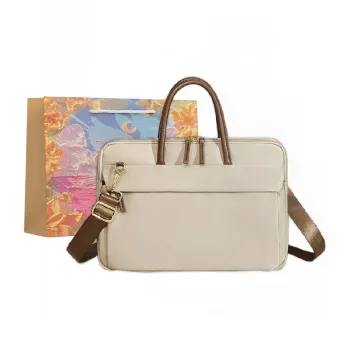 BRINCH Oxford Laptop Bag Women's Apricot/Elegant Black