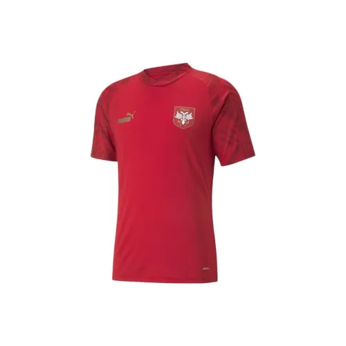 PUMA Serbia Football Pre-match Jersey Men Soccer Jerseys Men's Red