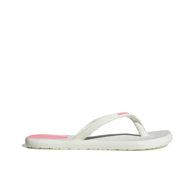 Adidas Eezay Odor-Resistant Slip-Resistant Flip Flops Unisex White Pink-1