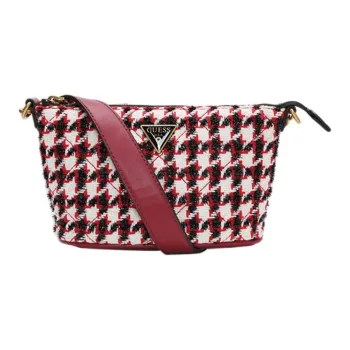 GUESS Fabric Crossbody Bag Shoulder Bag Medium Size Women's Red & Black