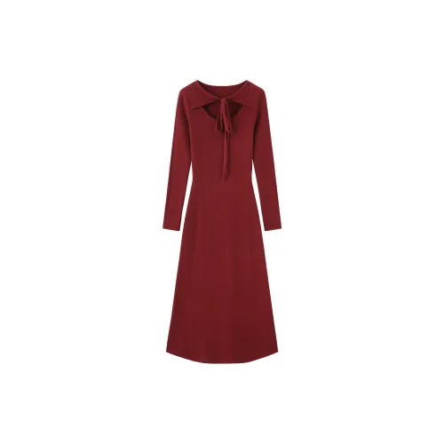 IQC Long-Sleeved Dresses Women's Red