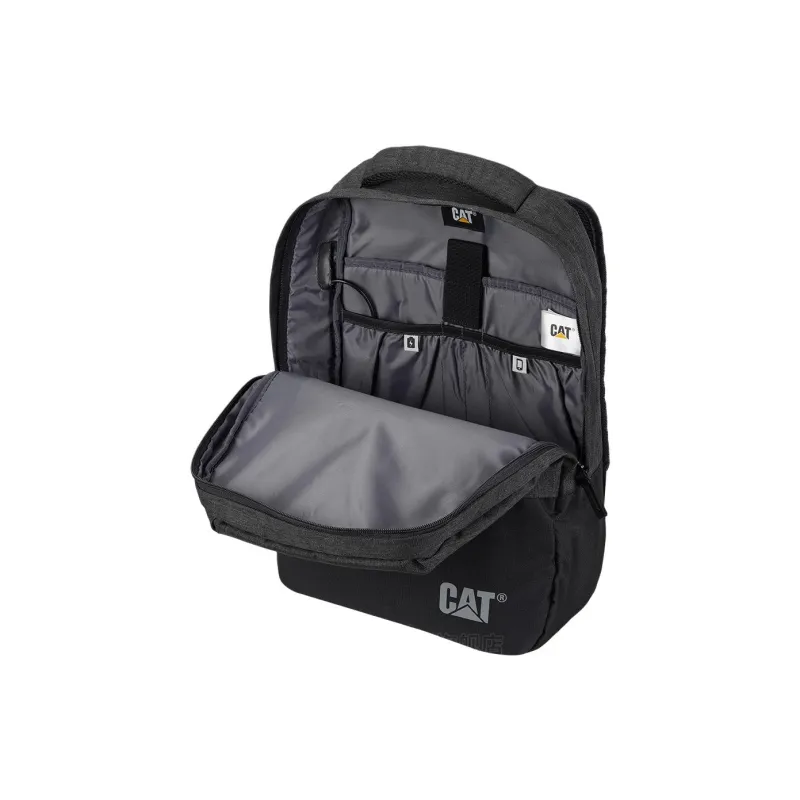 CAT Polyester Backpack Medium Size Unisex Black/Dark Gray/Black-1