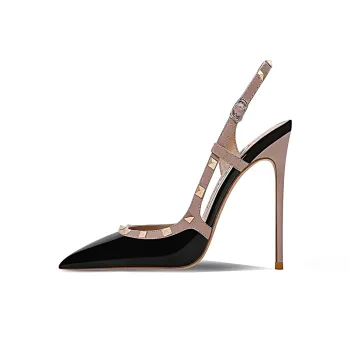 Ganxiaojie Slim Heel Pointed Toe Women's Black