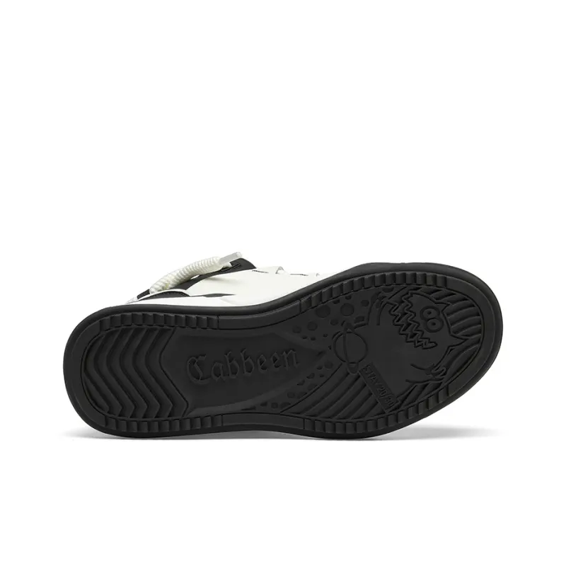 Cabbeen Versatile Casual Puffy Shoes Anti-Slip Wear-Resistant Low-Top Skateboard Shoes Men's Black Romantic Confessions-5