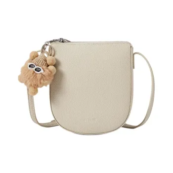 ST&SAT Split Cow Leather Cell Phone Pouch Crossbody Bag Shoulder Bag Women's Ecru/Black/Dark Brown