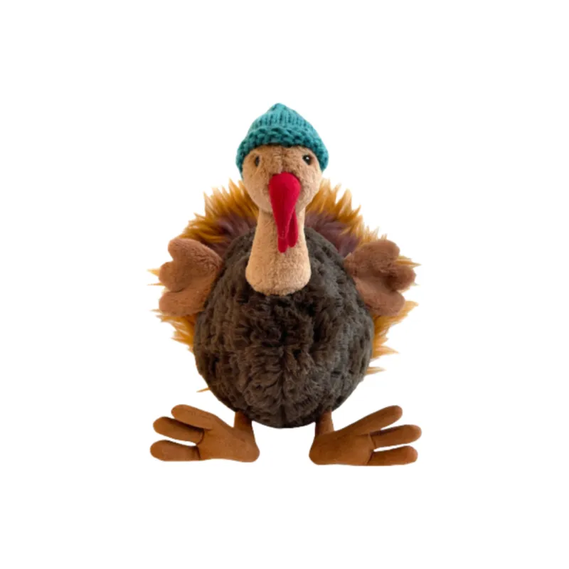 JELLYCAT Farm Animal Collection Hats & Caps Turkey Dolls Plush Doll 26cm Height In Sitting Posture-0