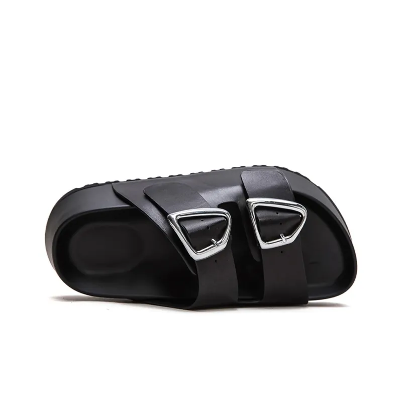 Jay Metal Slip Resistant Abrasion Resistant Slide Slippers Women's Black-3
