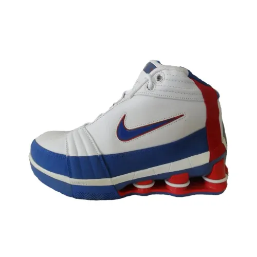 Nike Shox Vc Iv Cushioning Anti Slip And Wear Resistant High Top Basketball Shoes Men's White Blue Red