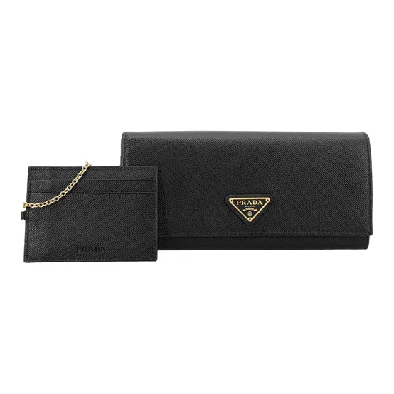 PRADA Leather Wallet Unisex Black-1