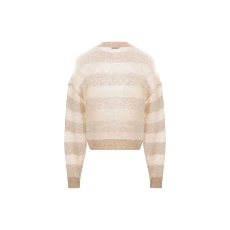 Brunello Cucinelli Sequined Striped Crewneck Jumper-1