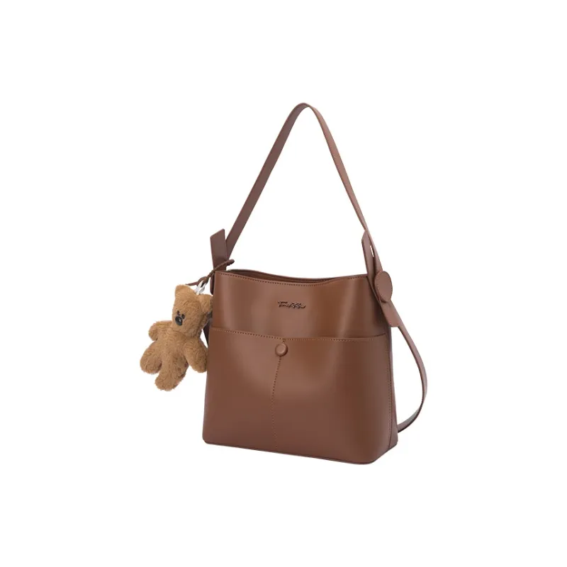 SEM/R PVC Crossbody Bag, Commute Handbag, Shoulder Bag Women's Milk White 10501, Khaki 50604, Caramel Brown 51101-15