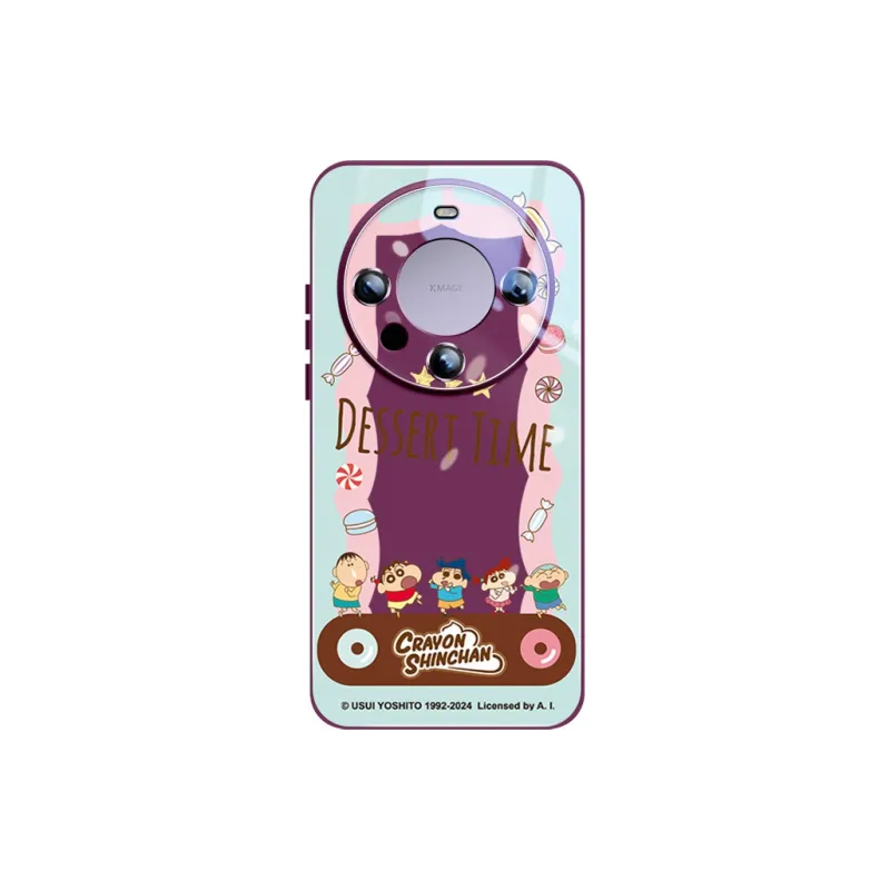 Sen Dog x SHINCHAN Glass Material Cute Creative Individual Phone Cases Applicable To Huawei Mate60Pro/50/40-9