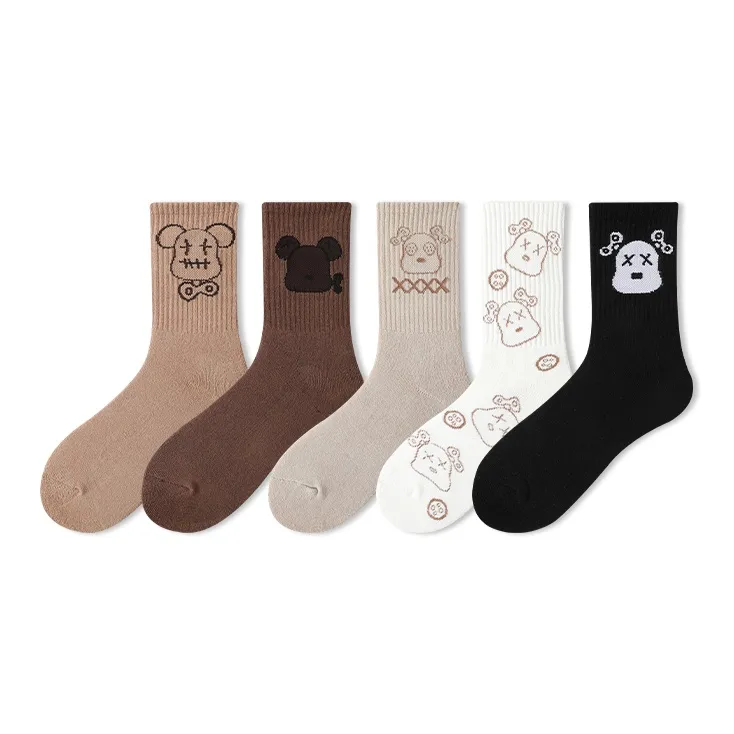 COTTON CHEESE Mid Calf Socks Unisex 5 Pack-6