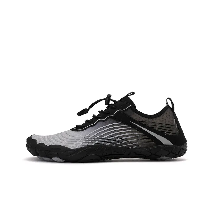 GESENLANG Slip Resistant, Breathable, Quick Dry River Trekking Shoes Men's Black White-0