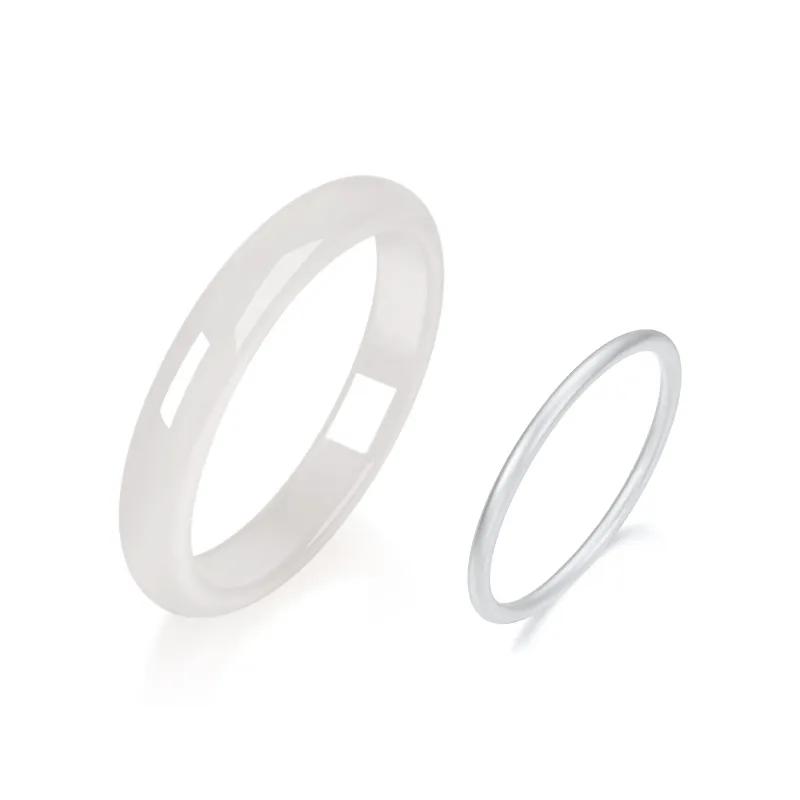 Silver Trim Chalcedony Jade Bangles Women's-7