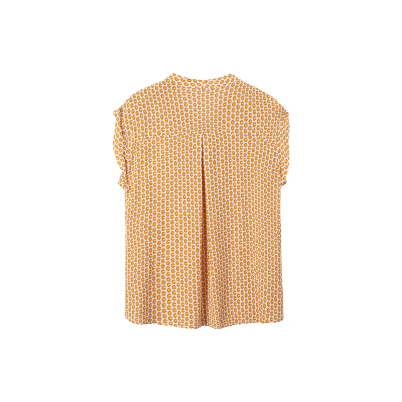 H-YXIANG T-Shirt Women's Rice-Colored Base With Diamond Pattern-1