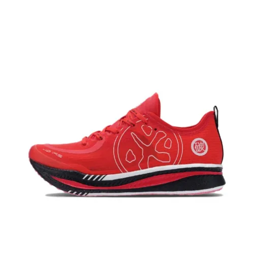 BMAI Running Shoes Women's Low-Top Flame Red / Knight Black