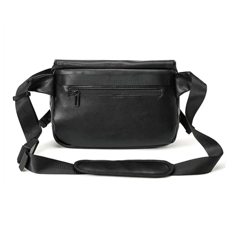 CMLZIUA PU Crossbody Bag Large Size Unisex Black-2