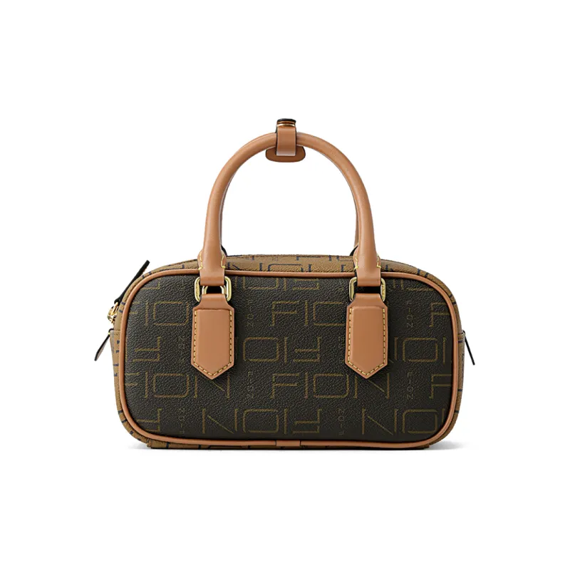 FION Artificial Leather Small Square Bag, Shoulder Bag, Crossbody Bag, Handbag Women's Coffee/Caramel-2