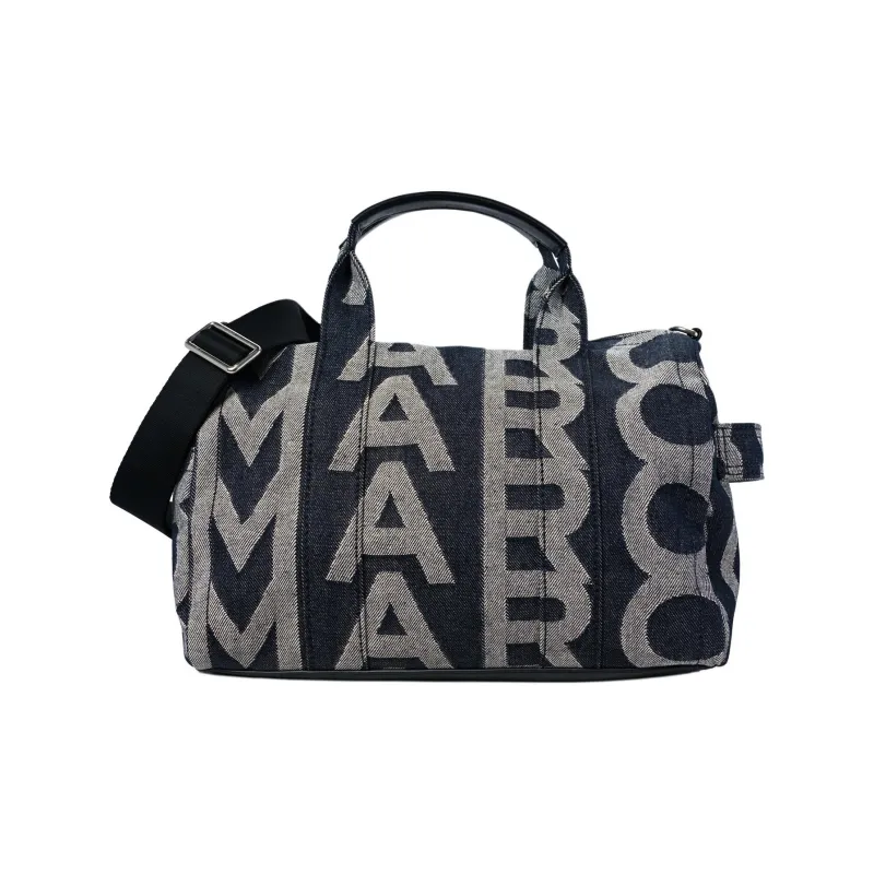 MARC JACOBS Jacquard Fabric With Leather Handbag, Shoulder Bag Tubas Women's Gray-1