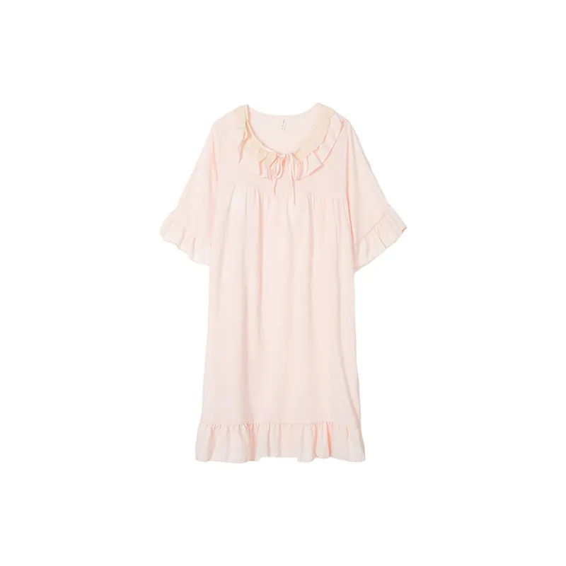 CAIHENGTONG Nightgown Women's Pink-0