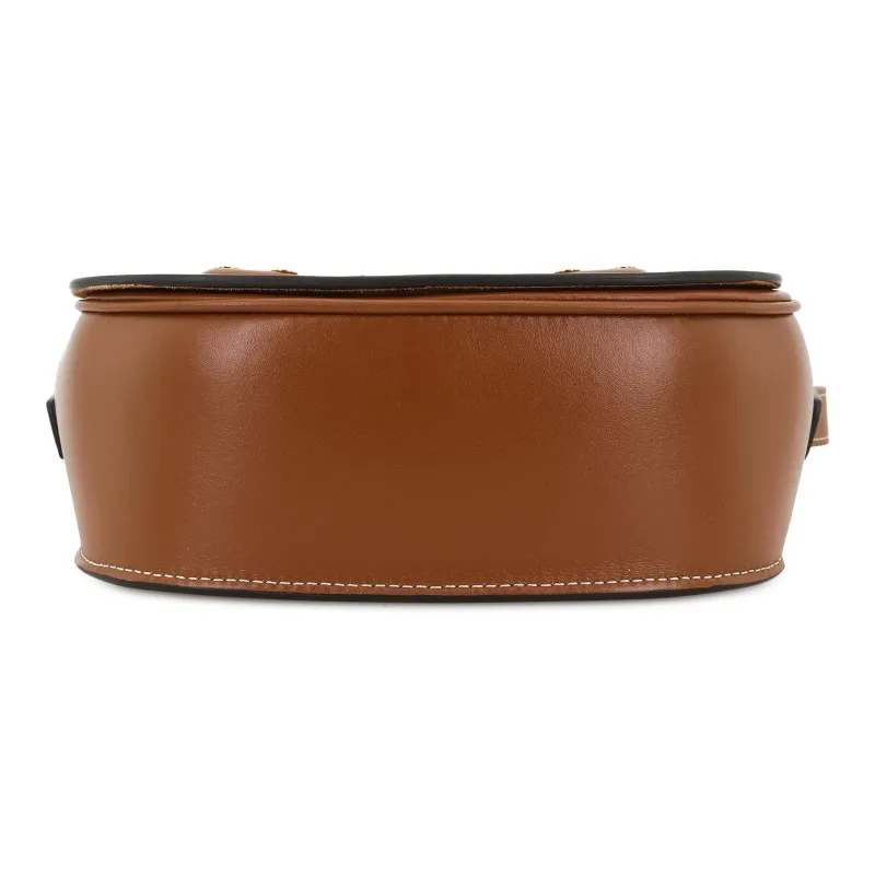 CELINE Cuir Triomphe Smooth Cow Leather Shoulder Bag Crossbody Bag Women's Tawny-3