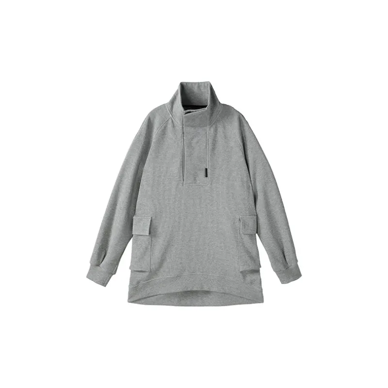 NORVINCY Outerwear Trendy Brand Half Open Collar Without Hood Sweatshirt Unisex-4