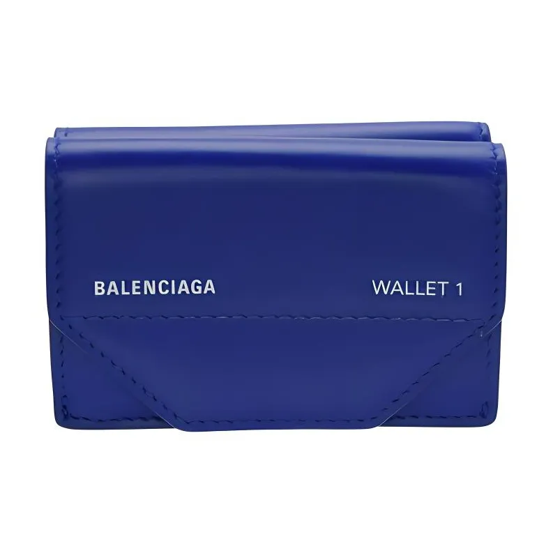 Balenciaga Leather Wallets Clutches Unisex Blue-0