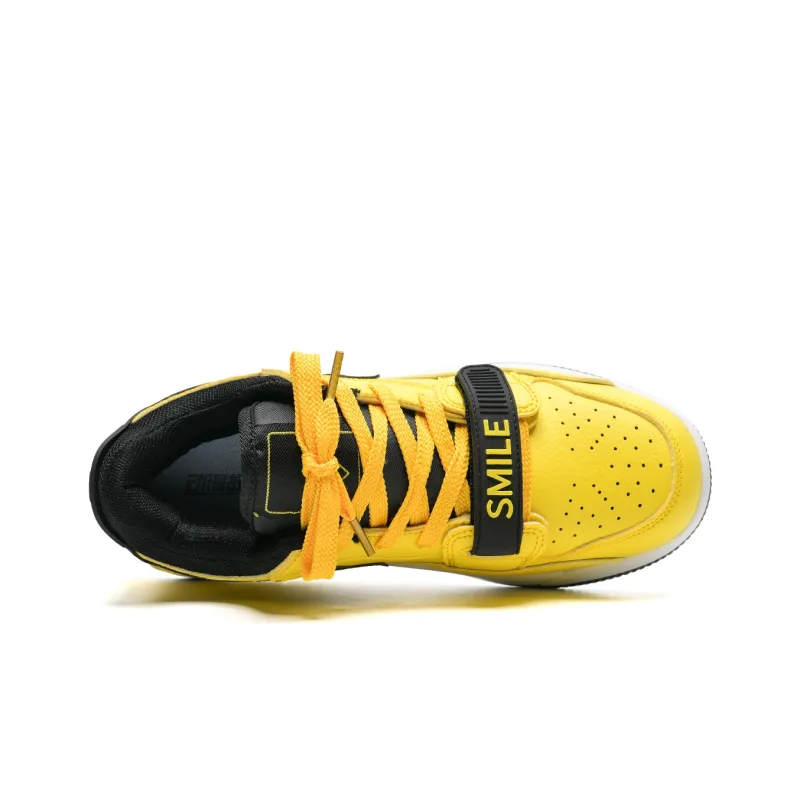 Anime story Skateboard Shoes Unisex Low Top Yellow Black-3