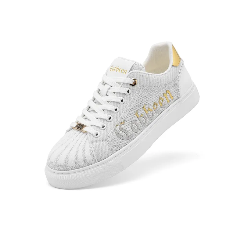 Cabbeen Preppy Everyday Lightweight And Breathable Low Top Trendy Casual Skateboard Shoes Men's White-5