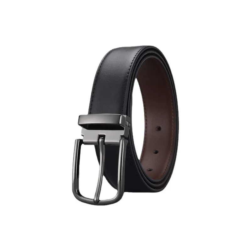 AAJF 2024 New Arrival Men's Genuine Leather Belt With Business Pin Buckle Cow Split Leather Buckle Men's Belt Men's-1