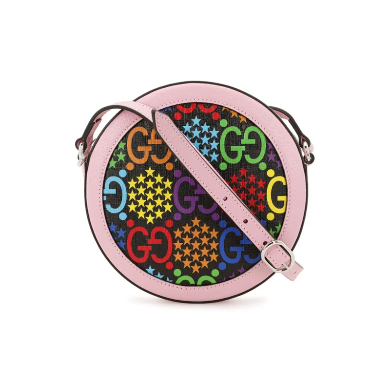 GUCCI Canvas With Leather Round Bag Shoulder Bag Crossbody Bag Regular Women's Pink/Multicolor/Candy Color-1