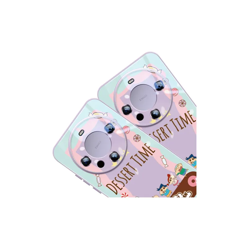 Sen Dog x SHINCHAN Glass Material Cute Creative Individual Phone Cases Applicable To Huawei Mate60Pro/50/40-19