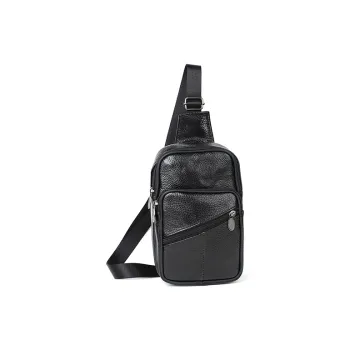 ROSEROOEN Top Grain Cow Leather Sling Bag Regular Unisex Coffee/Black/Brown
