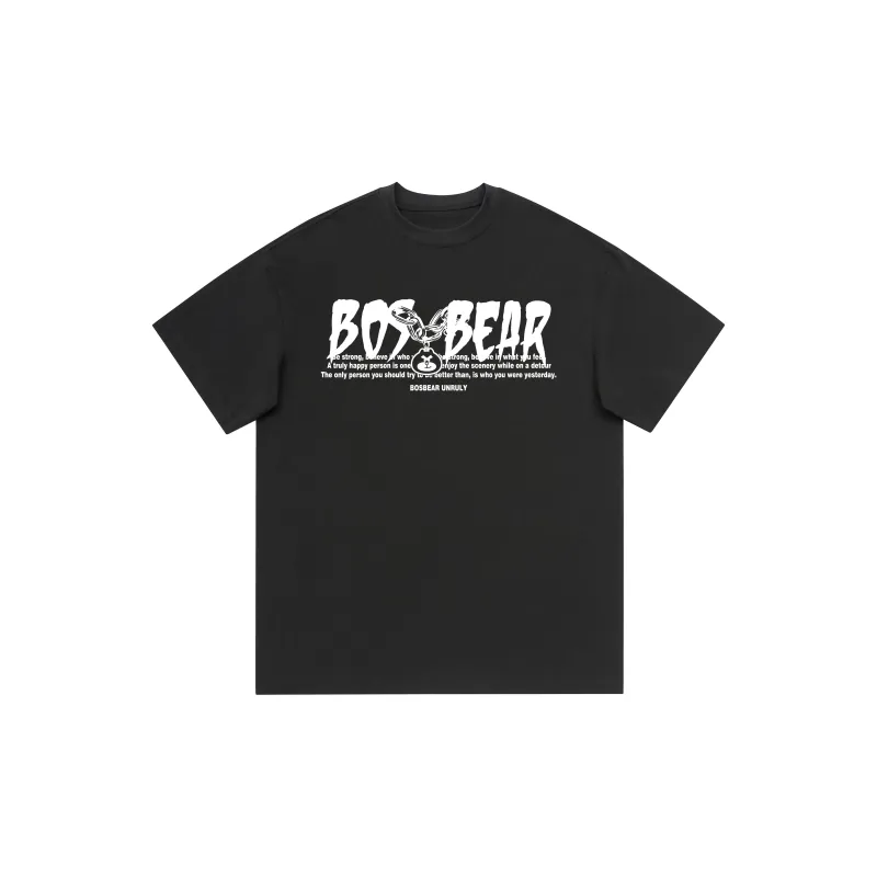 BOS BEAR T Shirt Unisex Black White Gray-1
