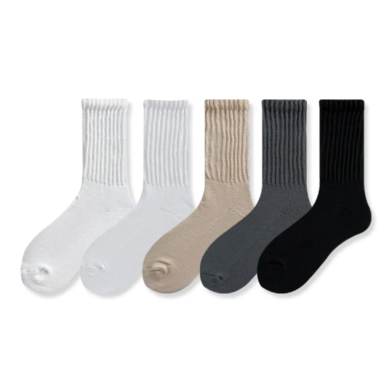 COTTON CHEESE Mid Calf Socks Unisex 5 Pack-13