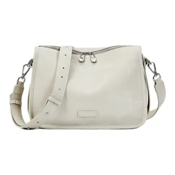 ST&SAT Cow Leather Shoulder Bag, Crossbody Bag, Handbag Medium Size Women's Elegant White