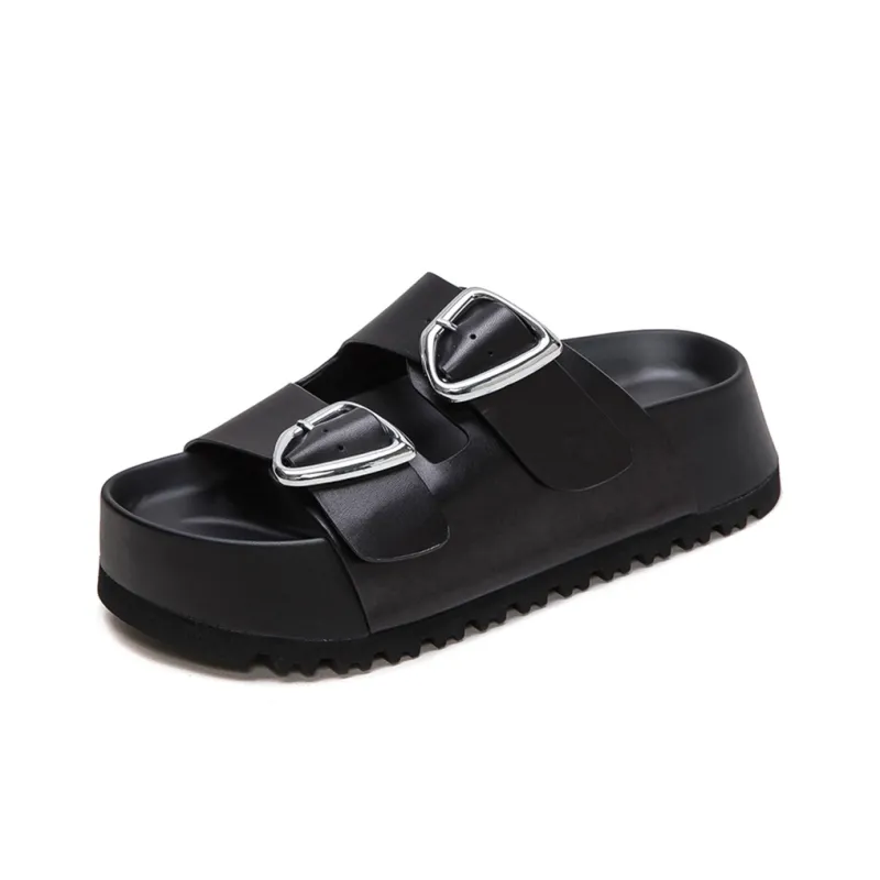 Jay Metal Slip Resistant Abrasion Resistant Slide Slippers Women's Black-1