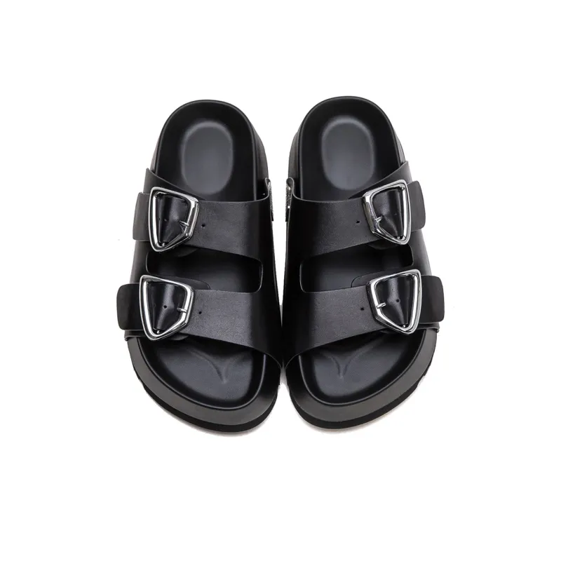 Jay Metal Slip Resistant Abrasion Resistant Slide Slippers Women's Black-4