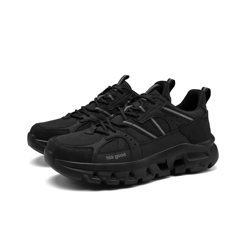 HLA Breathable Mesh Patchwork Lightweight Height Increasing Running Shoes Casual Shoes Men's-1