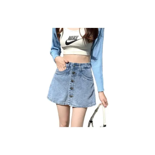 Rose Denim Short Skirts Women's