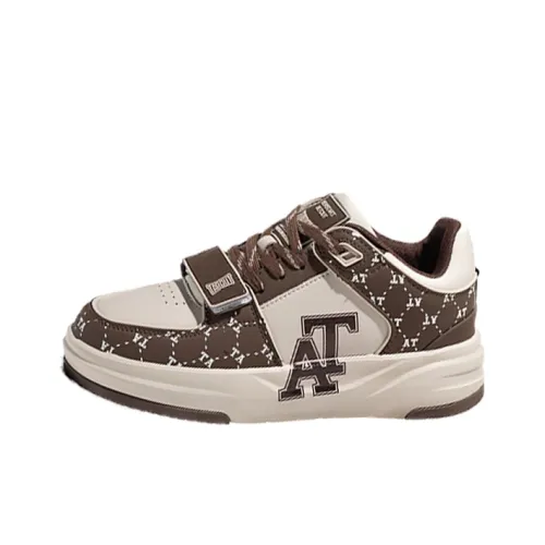 TAPOUT Skateboard Shoes Unisex Low-Top Brown/White