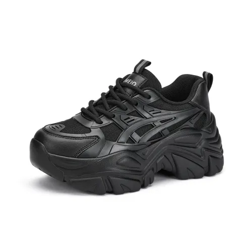 GEMEIQ Chunky Sneakers Women's Low-Top Black