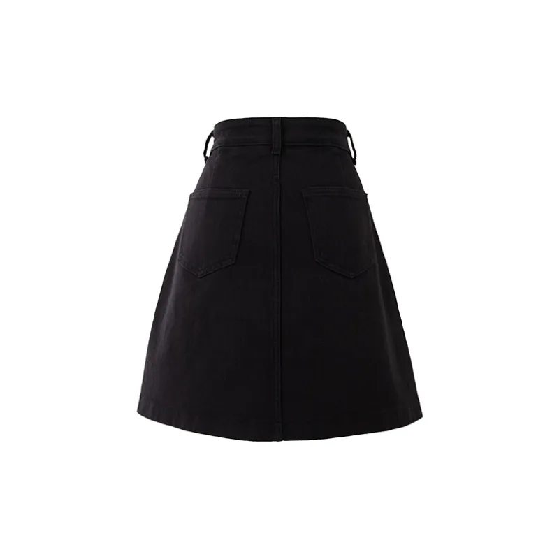 SOON FLOWER Denim Short Skirts Women's Black-1