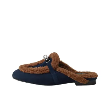 HERMES Oz Slip Resistant Closed Toe Slippers Women's Navy Blue
