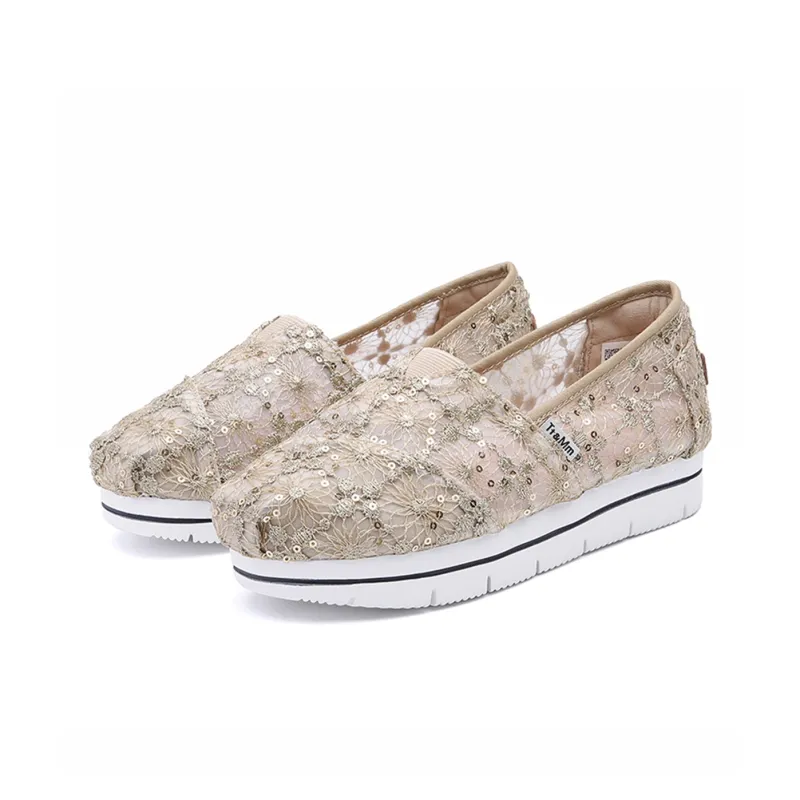 TT&MM Casual Single Shoes Low Top Women's Gold-2