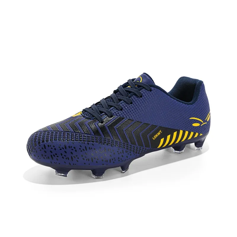 LOKWT Soccer Shoes Unisex Low Top Dark Blue-4