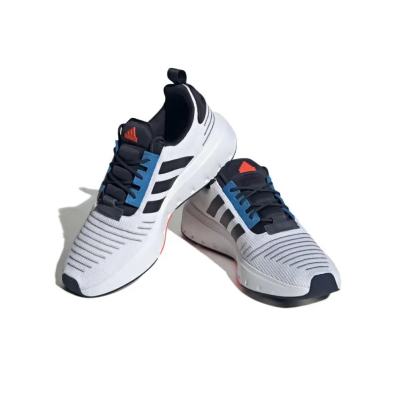 Adidas Swift Run Shock Absorbers With Slip Resistant Features Low Top Casual Running Shoes Men's White Black Blue-1