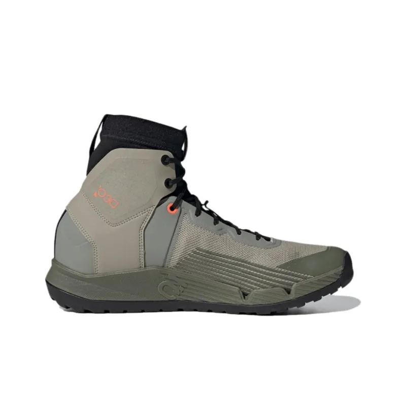 Adidas Five Ten Trailcross Trail Cross Wear-Resistant High-Top Trekking Shoes Men's Gray Green-1